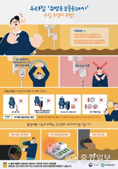 불법 주방용 오물분쇄기 제조·판매 및 사용 근절 홍보 포스터